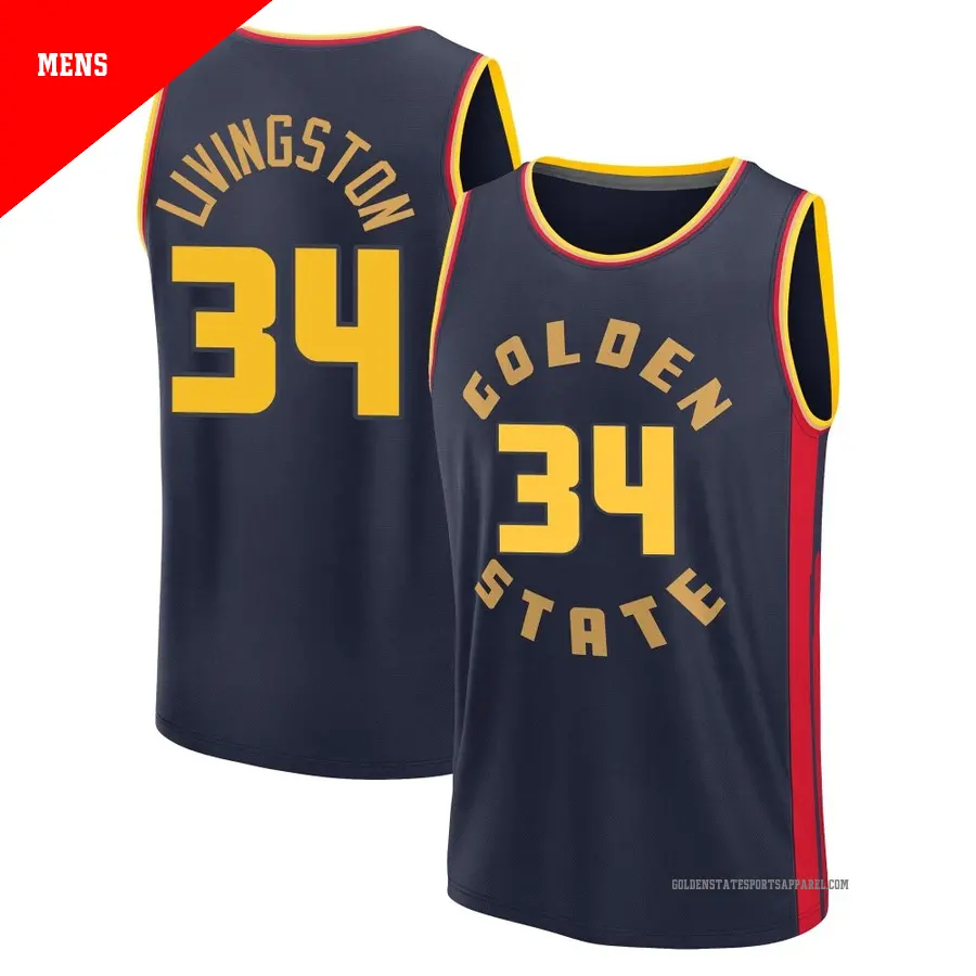 ＃34 Men's Shaun Livingston Golden State Warriors 2024/25 Fast Break Fanatics Navy City Edition Jersey