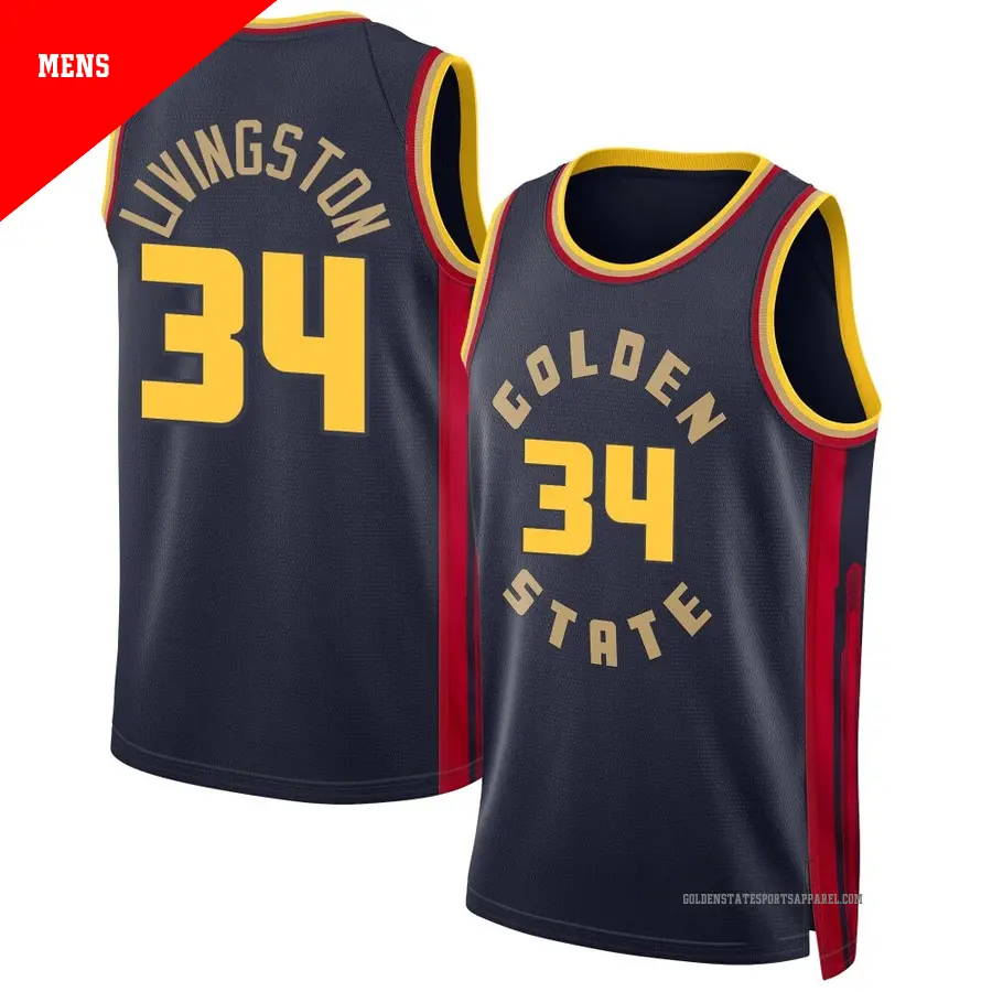 ＃34 Men's Shaun Livingston Golden State Warriors 2024/25 Swingman Navy City Edition Jersey