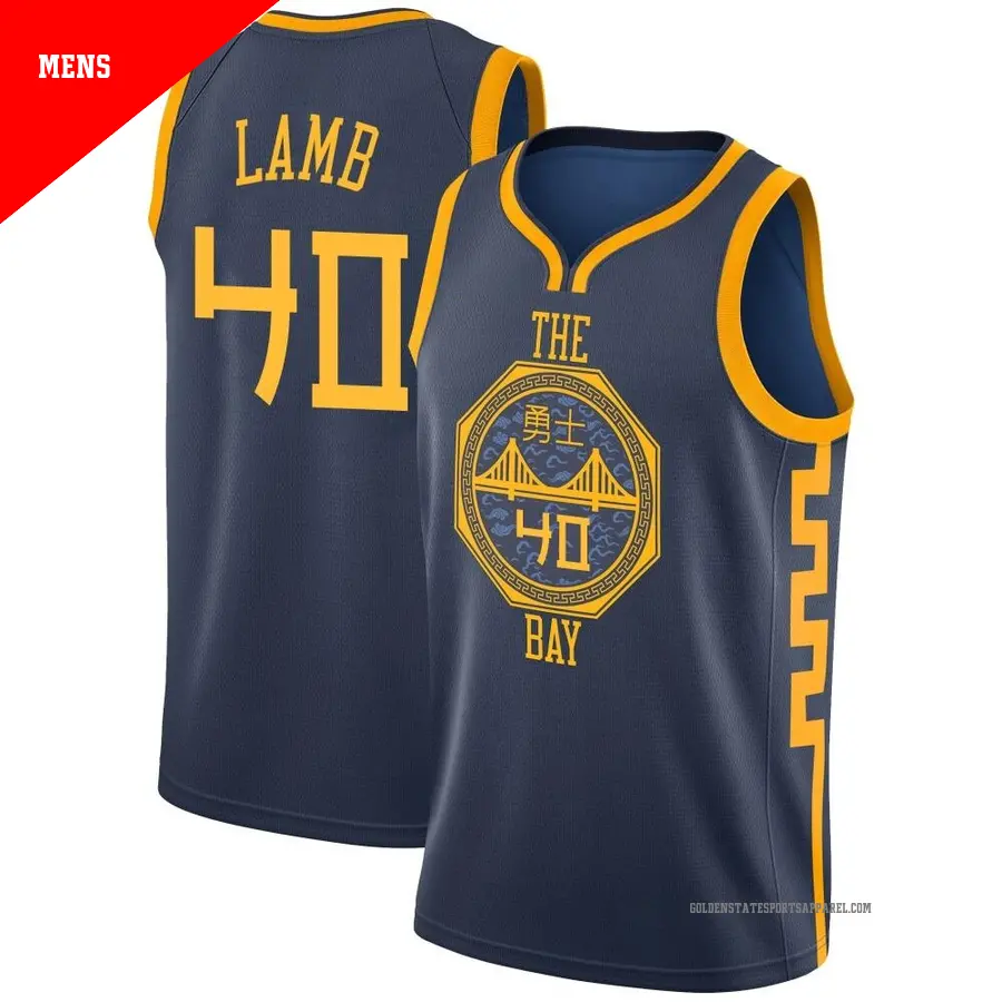 ＃40 Men's Anthony Lamb Golden State Warriors 2018/19 Swingman Navy JerseyCity Edition