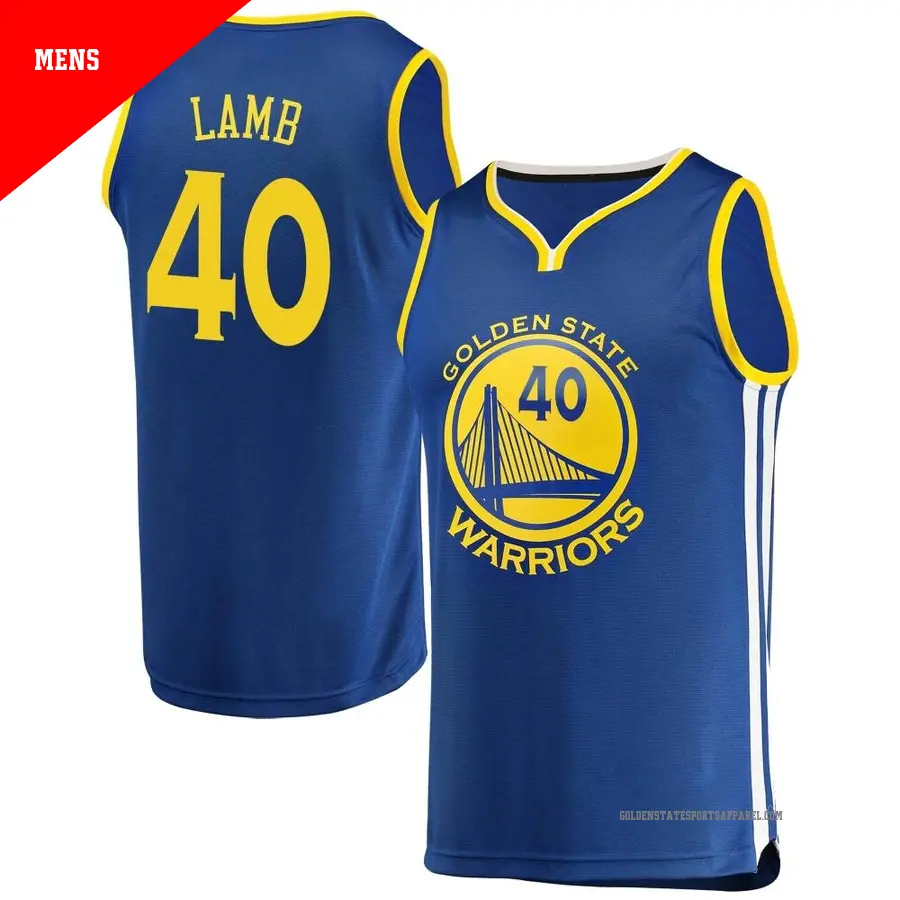 ＃40 Men's Anthony Lamb Golden State Warriors Royal Fast Break JerseyIcon Edition