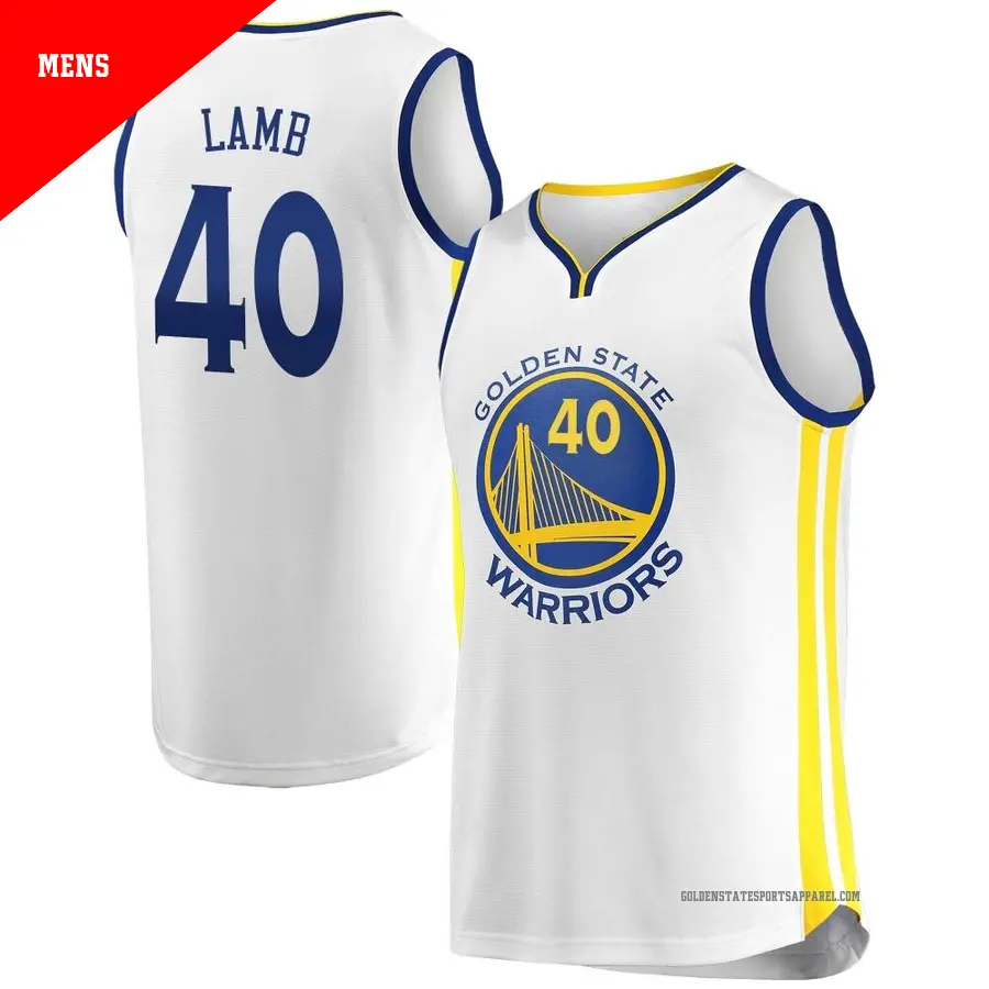 ＃40 Men's Anthony Lamb Golden State Warriors White Fast Break JerseyAssociation Edition