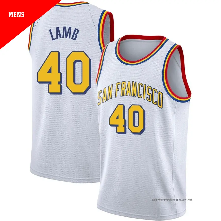 ＃40 Men's Anthony Lamb Golden State Warriors White Swingman Hardwood Classics JerseySan Francisco Classic Edition