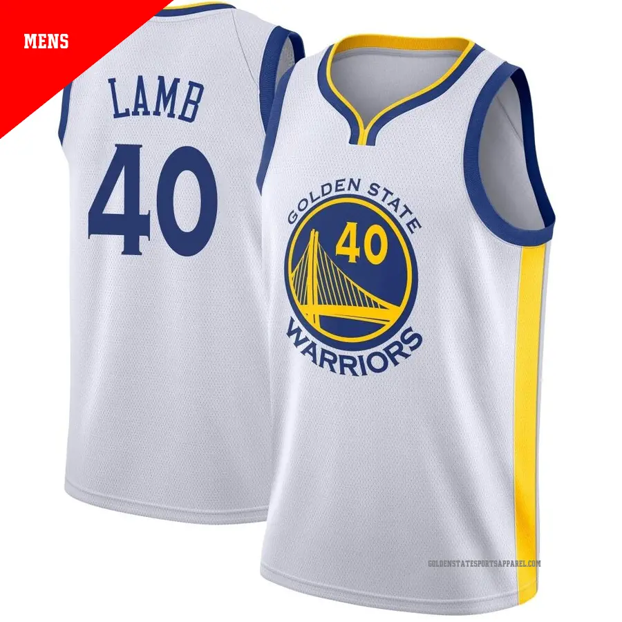 ＃40 Men's Anthony Lamb Golden State Warriors White Swingman JerseyAssociation Edition