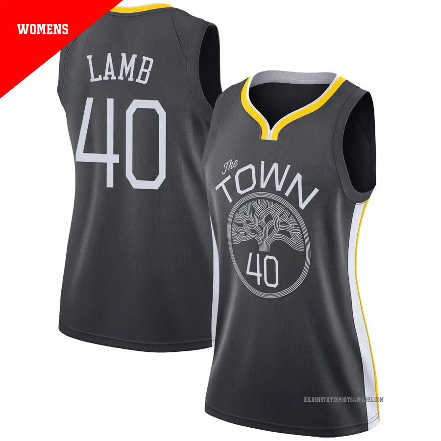 ＃40 Women's Anthony Lamb Golden State Warriors Black Swingman JerseyStatement Edition1