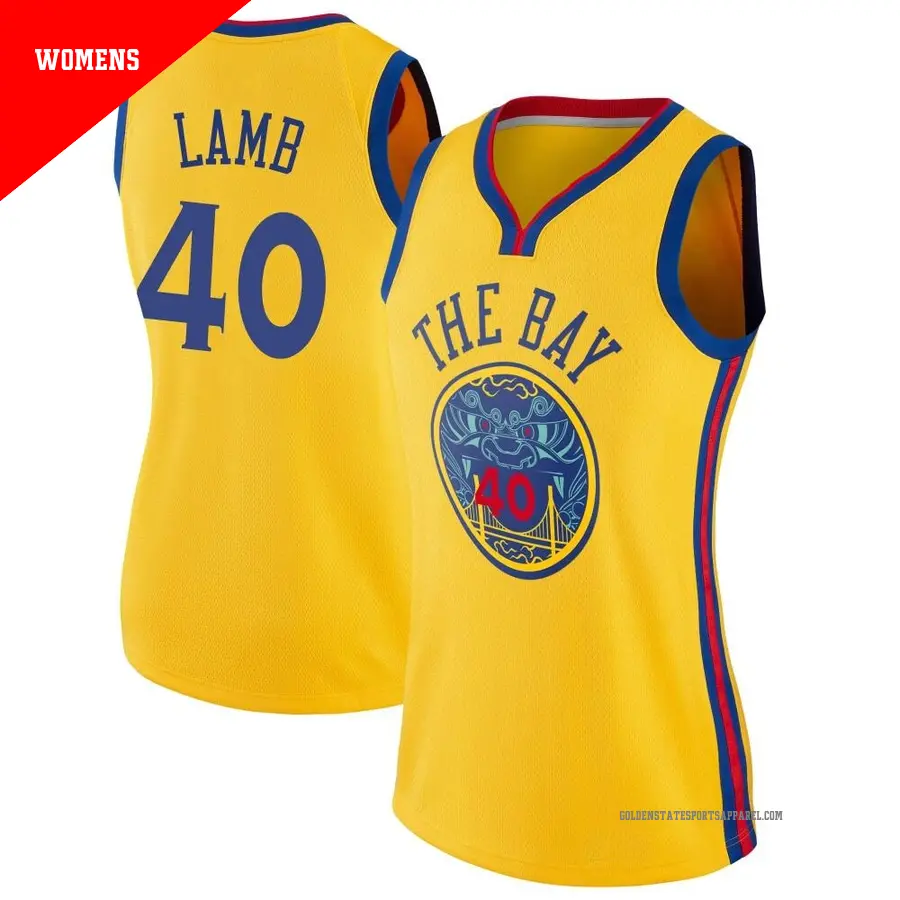 ＃40 Women's Anthony Lamb Golden State Warriors Gold Swingman JerseyCity Edition