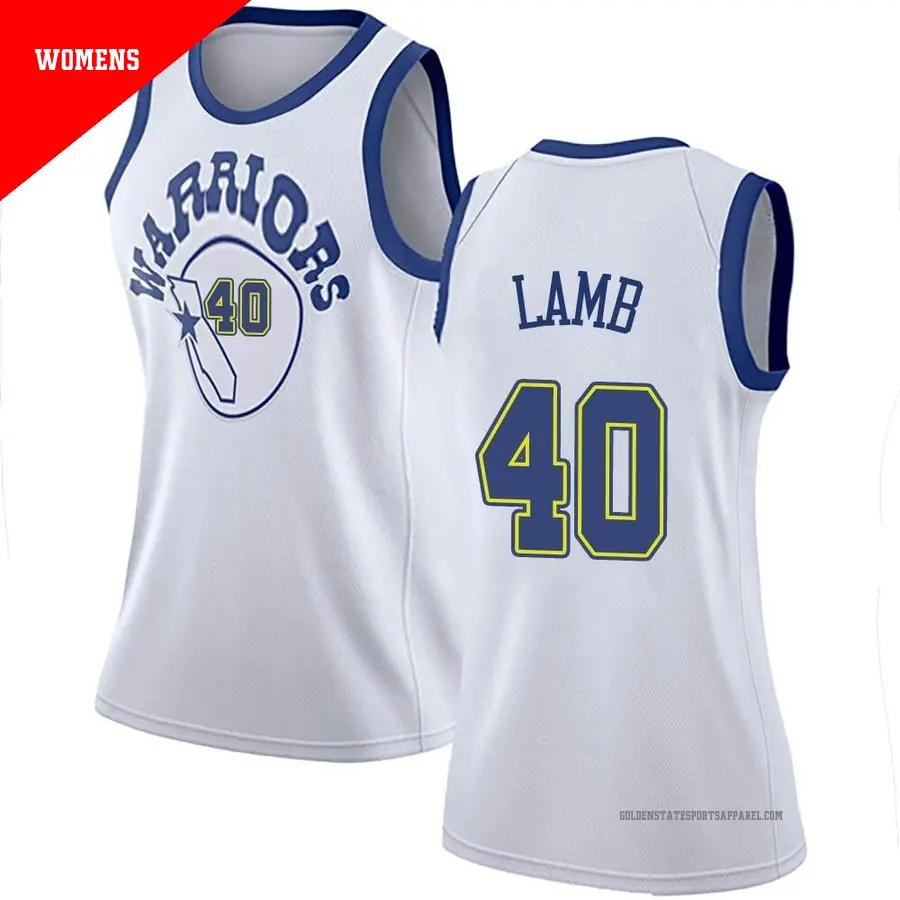 ＃40 Women's Anthony Lamb Golden State Warriors White Swingman Hardwood Classics Jersey