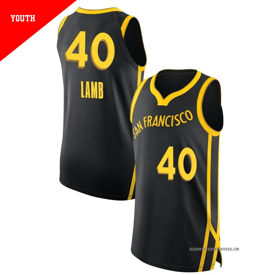 ＃40 Youth Anthony Lamb Golden State Warriors 2023/24 Authentic Black City Edition Jersey